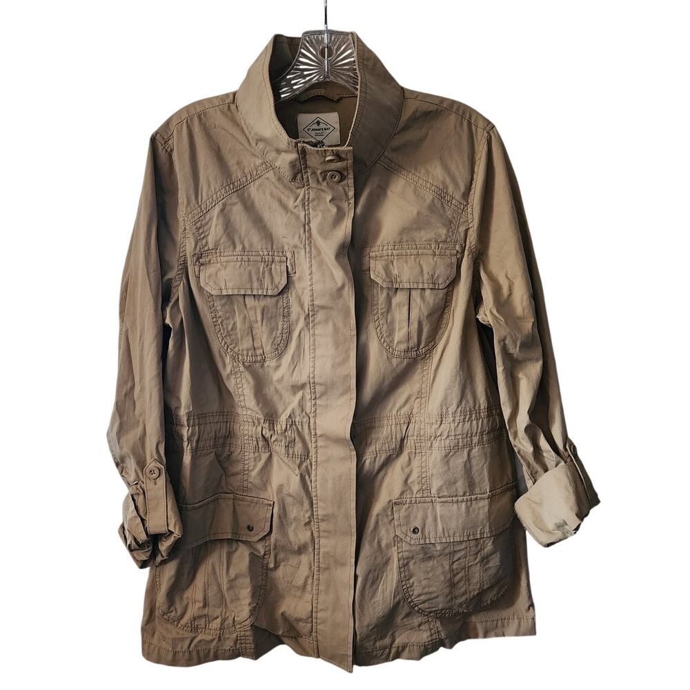 St. John's Bay Tan Light Weight Shacket Size Large